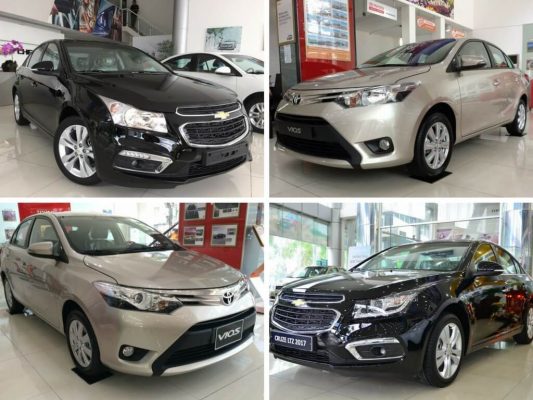 So sánh Chevrolet Cruze và Toyota Vios